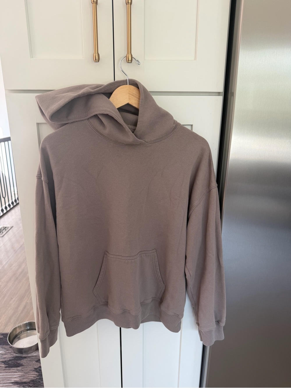 Hollister Men's Taupe Crewneck Hoodie